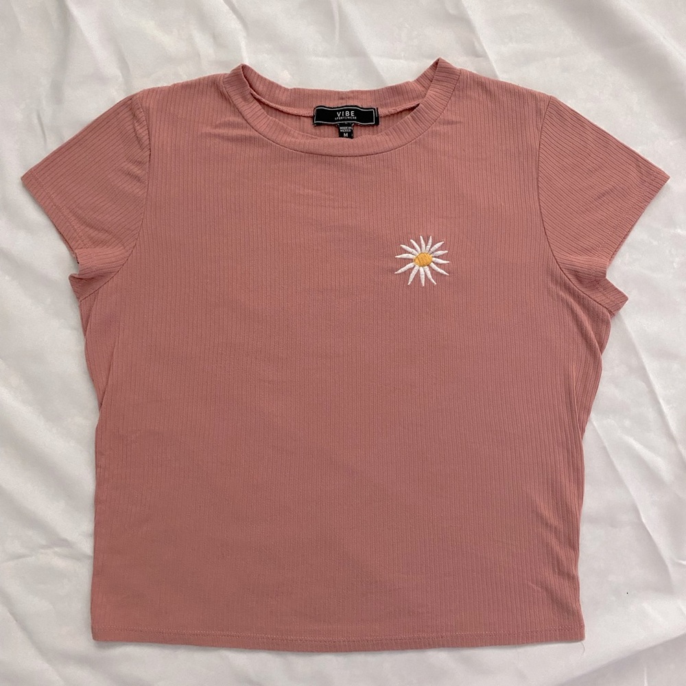 Vibe Sportswear Pink Tee Crew Neck